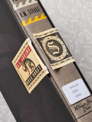 The label on the door.
(SVHIS LV S STR 1949,business, currency, money, wealth, paper, no person, achievement, cash, finance, bank, shopping, retro, savings, passport, luxury, old, security, value, vacation, dollar)