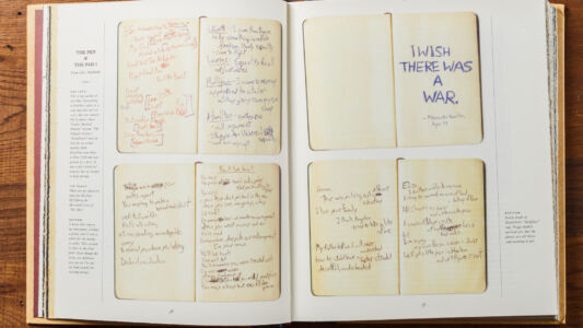 The notebook of person, who was the first person to write about the event.
(L&yet--Iceneratuce AH Hgdle og THE PEN MyShot -CenetoRight HSIMI THE PADI nafjustulfes THERE WAS Frn Li